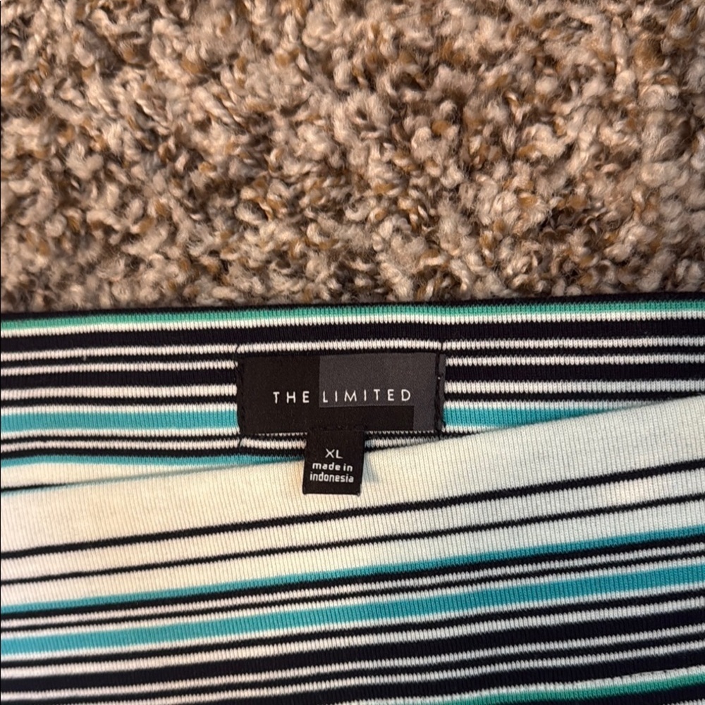 EUC The Limited Striped Women's Top - Blue and Black -XL - Picture 4 of 6